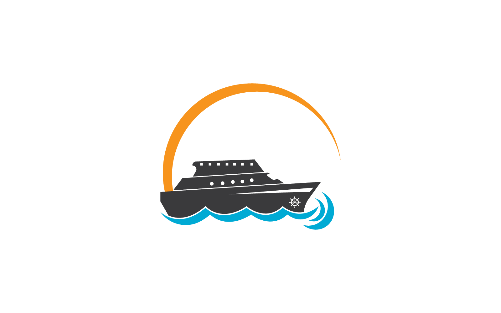 Ship logo icon illustration vector flat design