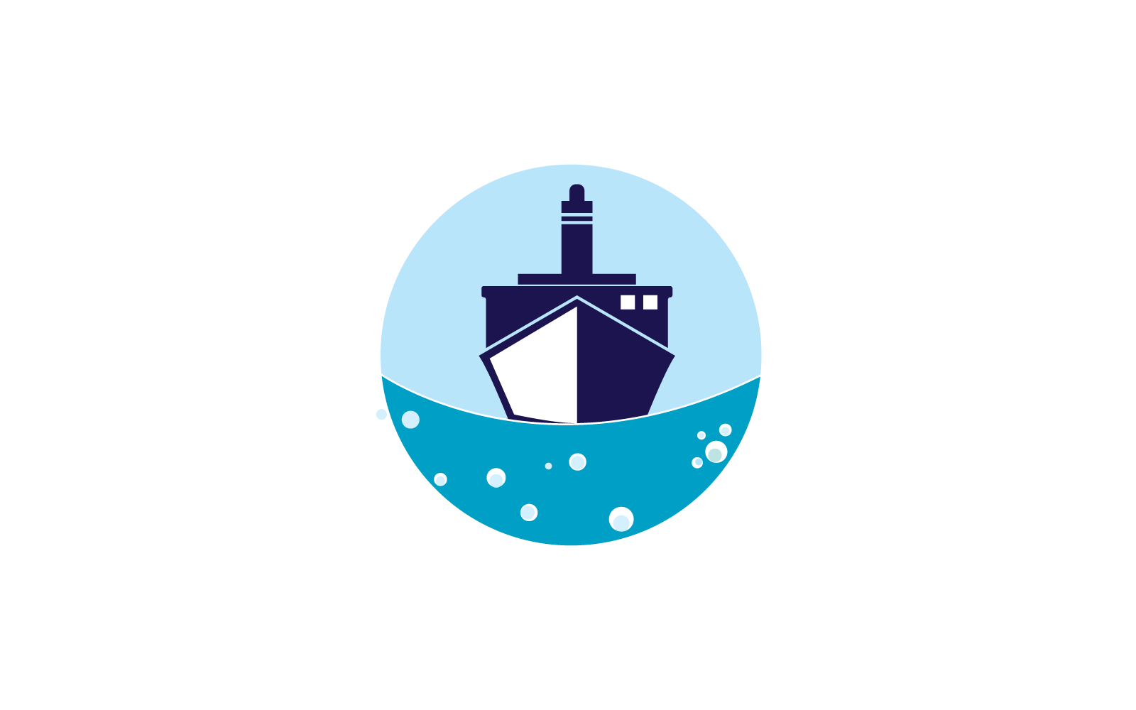 Ship logo illustration vector flat design