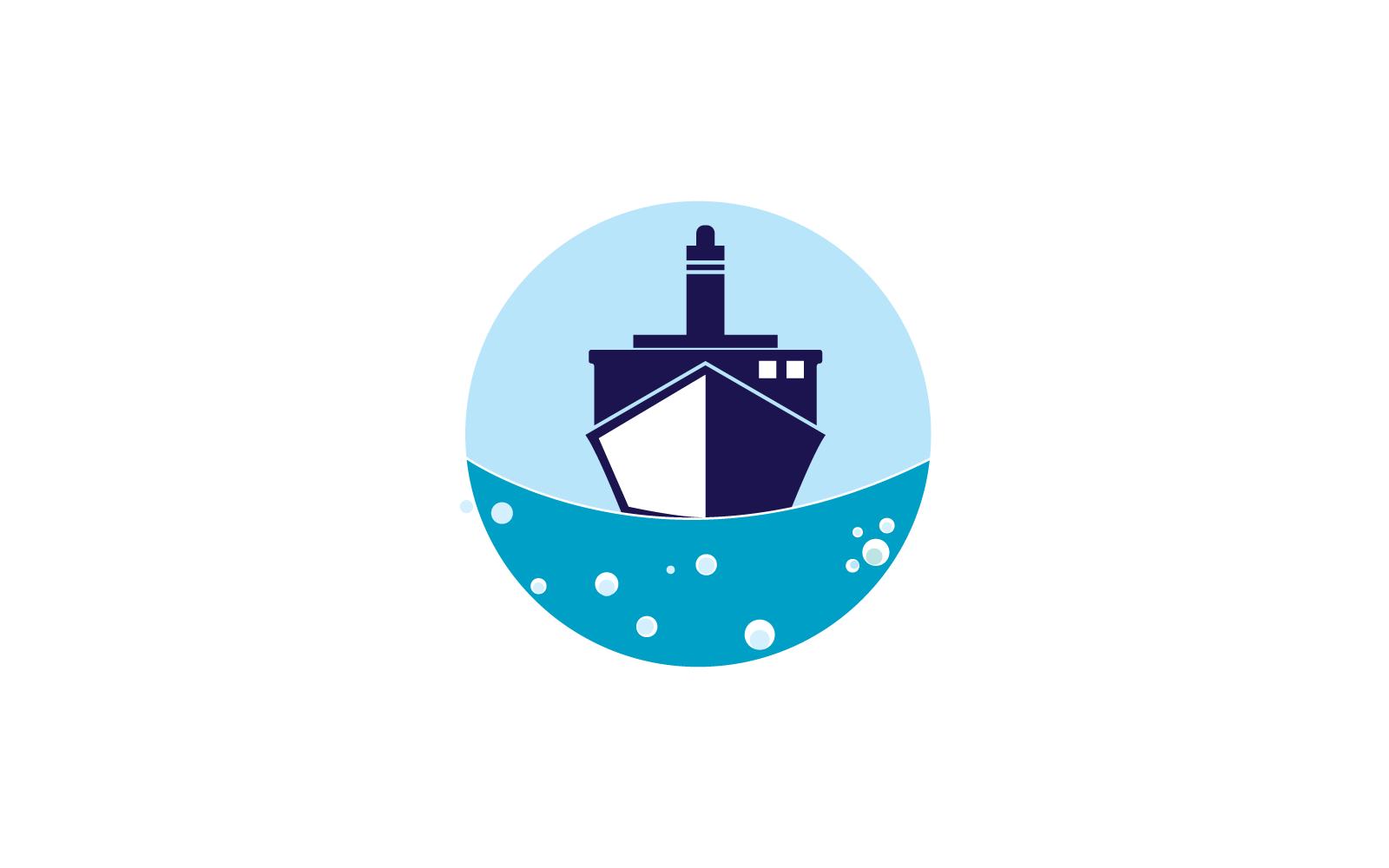 Ship logo illustration vector flat design Logo Template