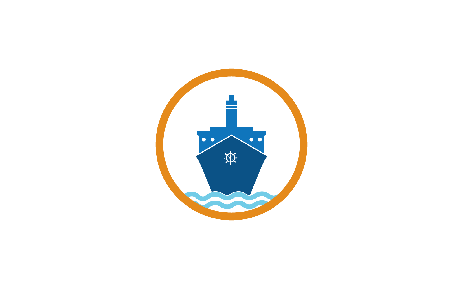 Ship logo vector flat design illustration template