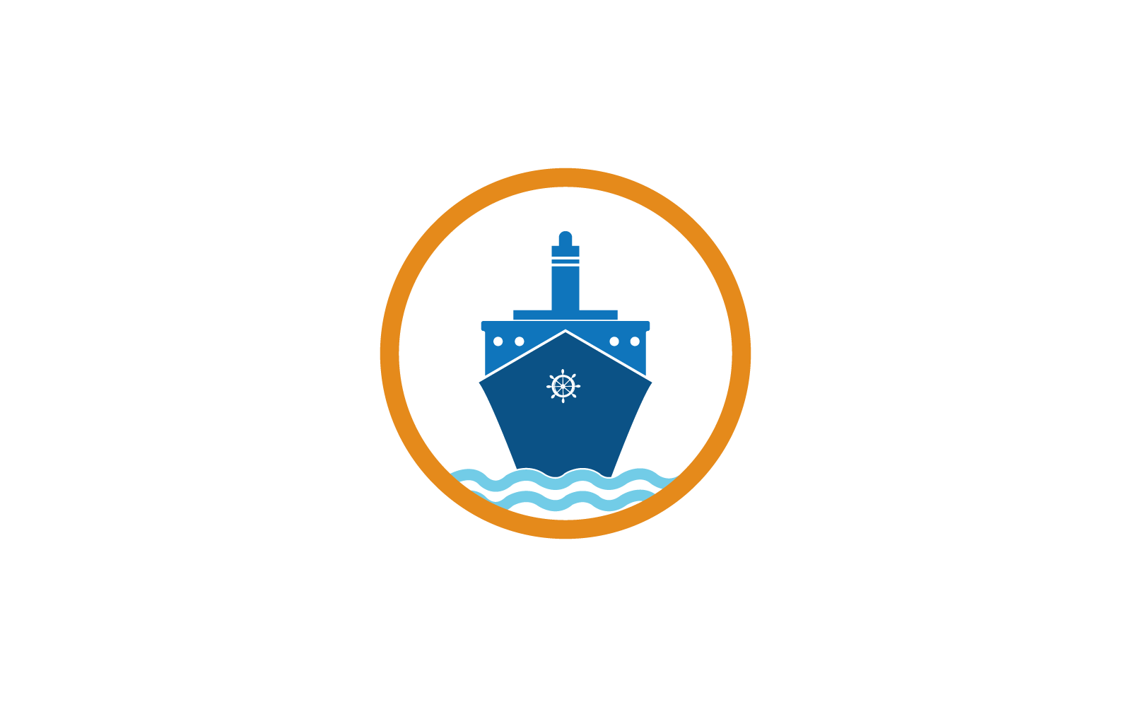 Ship logo vector flat design illustration template Logo Template