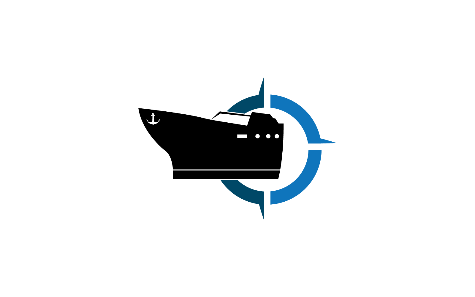 Ship logo vector flat design template