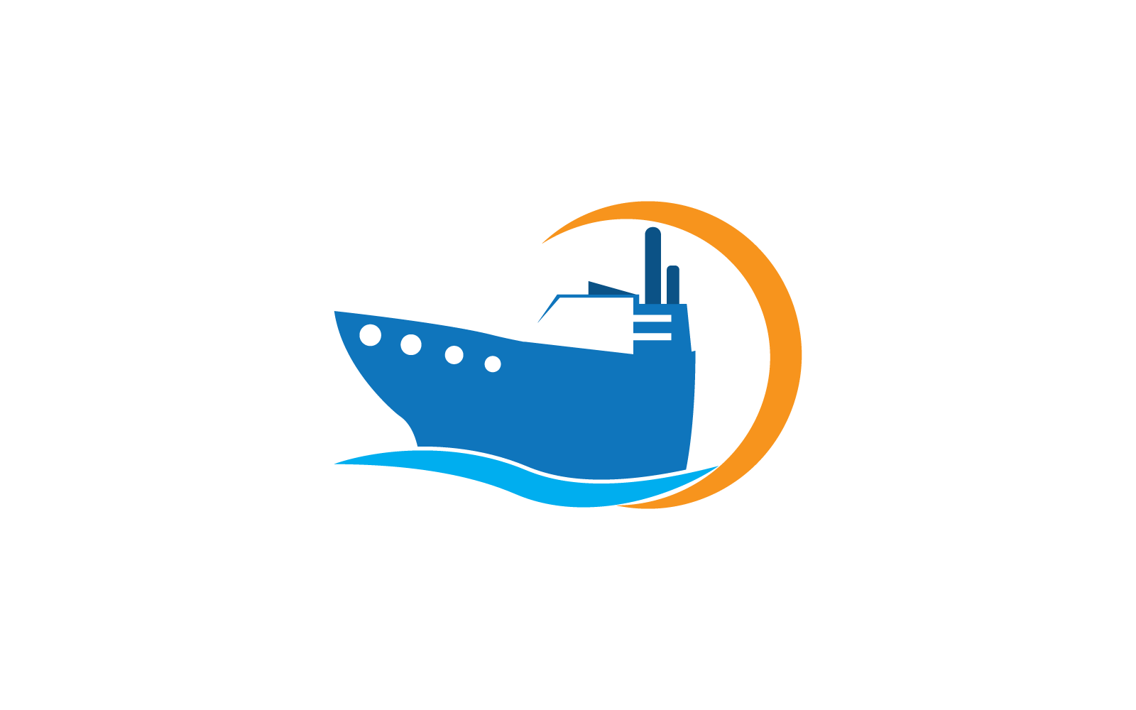 Ship logo vector flat design