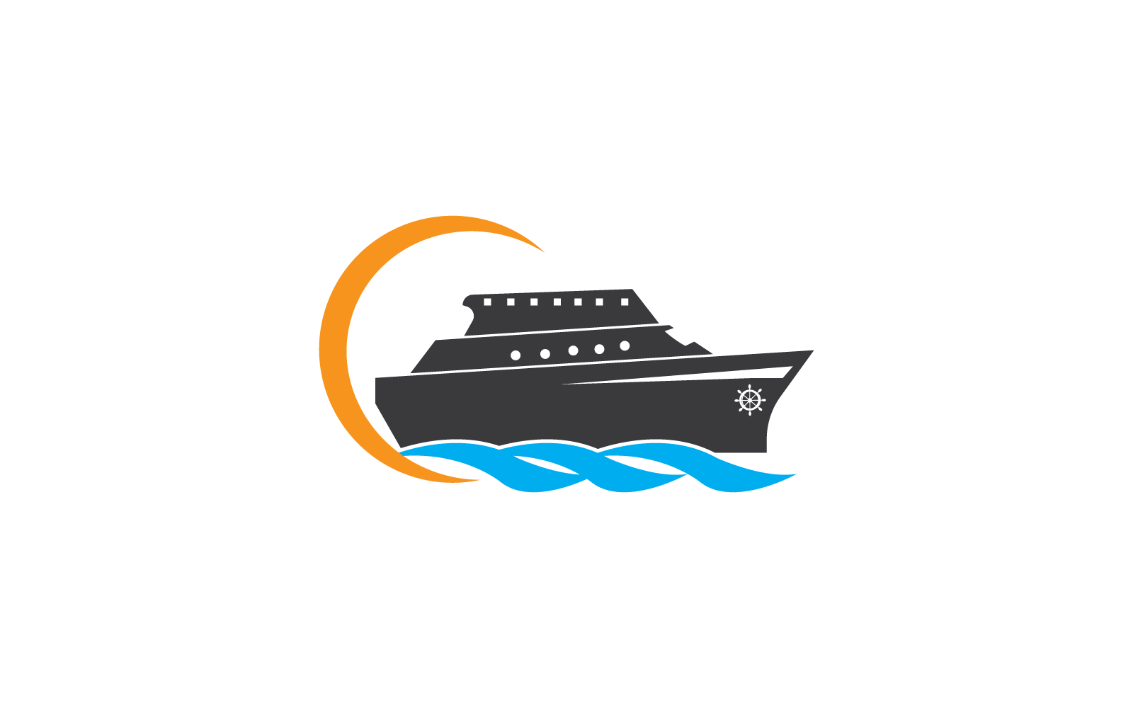 Ship logo vector icon iluustration flat design
