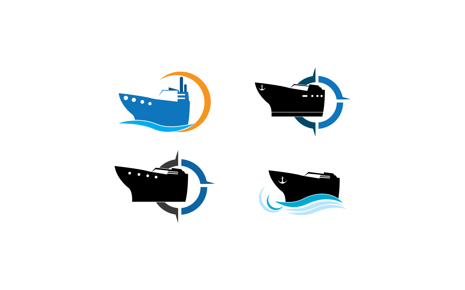 Ship logo vector illustration icon flat design