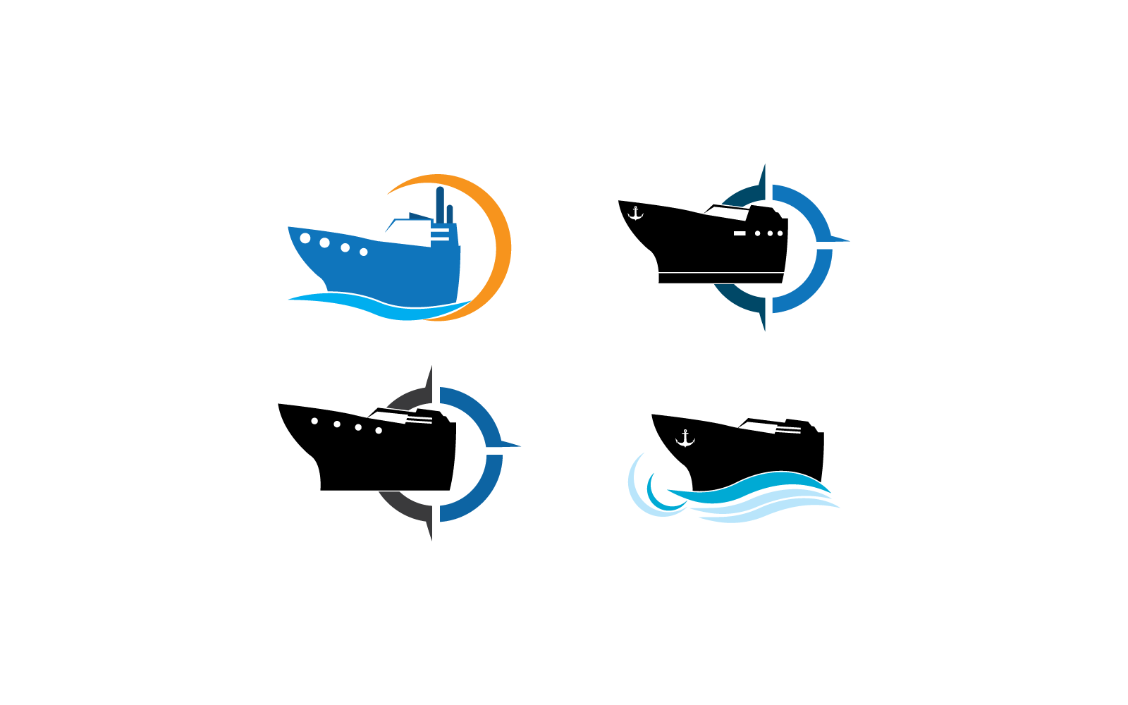 Ship logo vector illustration icon flat design Logo Template