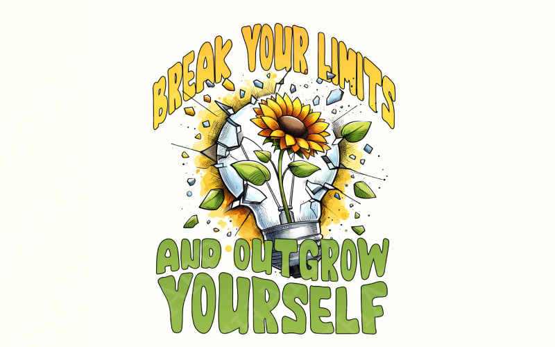 Break Your Limits & Outgrow Yourself PNG, Top Selling Png, Sublimation Designs, Png for Shirts Illustration