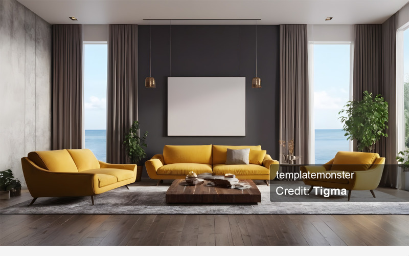 Coastal Elegance in Modern Decor Art Illustration