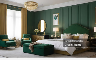 Envision Luxury: A Bedroom in Green and Gold