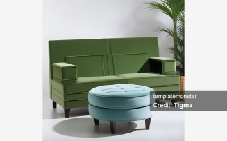 Modern Living Room Chic: Olive & Aqua