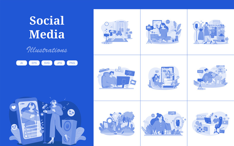 M497_ Social Media Illustration Pack 1