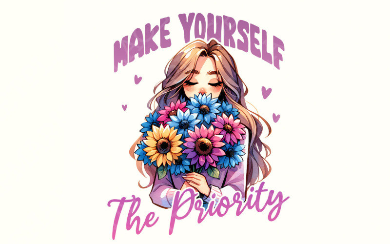 Make Yourself the Priority PNG Design, Shirt Png, T Shirt Png Designs, Sublimation for T-shirt Illustration