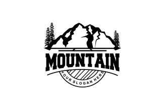 Mountain Nature Landscape Logo Minimalist Design TemplateV11