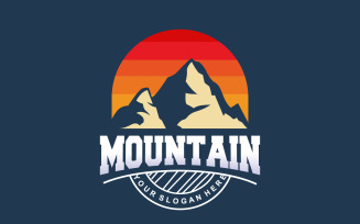 Mountain Nature Landscape Logo Minimalist Design TemplateV12