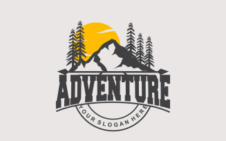 Mountain Nature Landscape Logo Minimalist Design TemplateV14