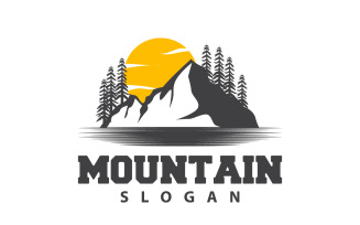 Mountain Nature Landscape Logo Minimalist Design TemplateV16