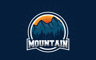 Mountain Nature Landscape Logo Minimalist Design TemplateV7