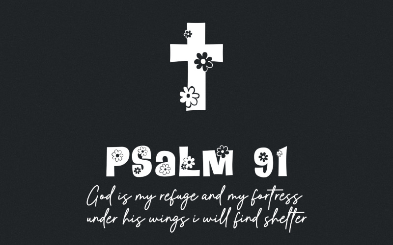 Psalm 91 png Png, God is My Refuge, Bible Verses, Faith T Shirt, Christian png, Religious Gift png Illustration