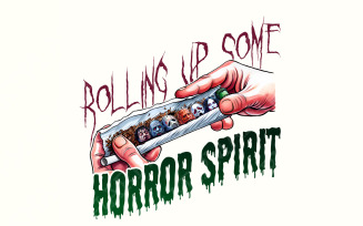 Rolling up Some Spirit, Spooky Halloween Png, Halloween Png, Horror Png, Funny Halloween Png