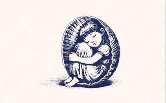 Sleepy Child Png, Cocoon Png, Peaceful Sleep Design, Cute Child Art, Relaxing Digital Design