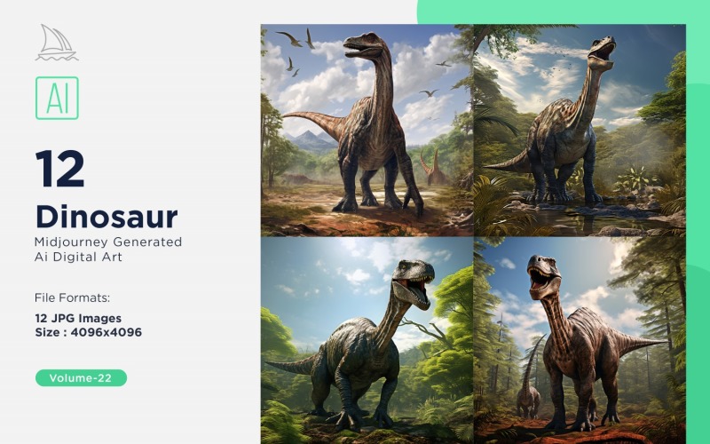 Dinosaur realistic Photography 10 Set V-22 Illustration