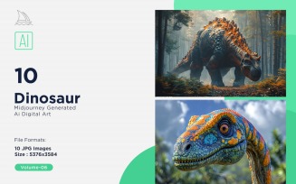 Dinosaur realistic Photography 10 Set V-6