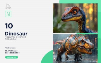 Dinosaur realistic Photography 10 Set V-7