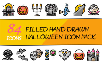 Drawniz - Multipurpose Halloween Icon Pack in Filled Hand Drawn Style