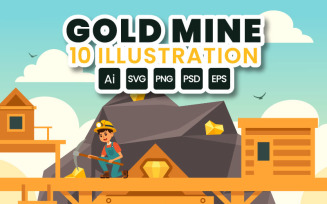 10 Gold Mine Illustration