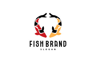 Koi Fish Logo Design Fish Aquarium BrandV13