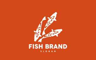 Koi Fish Logo Design Fish Aquarium BrandV14