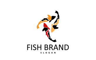 Koi Fish Logo Design Fish Aquarium BrandV15