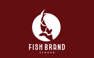 Koi Fish Logo Design Fish Aquarium BrandV19