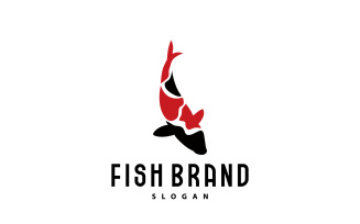 Koi Fish Logo Design Fish Aquarium BrandV5