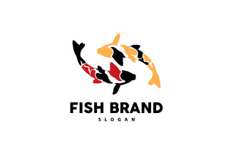 Koi Fish Logo Design Fish Aquarium BrandV9