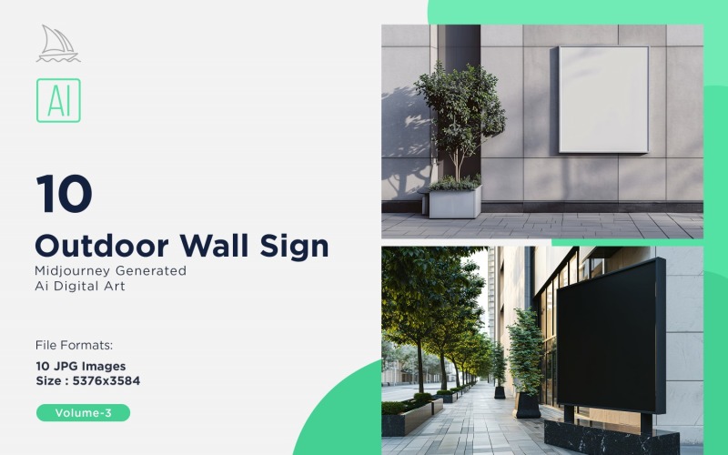 Outdoor Wall Sign on Building 10_Set V-3 Illustration