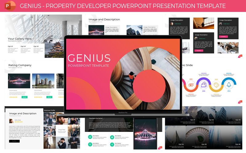 Genius - Property Developer Presentation Template PowerPoint Template