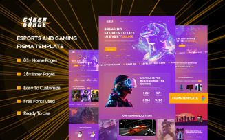 CyberSurge – Esports And Gaming Figma Template