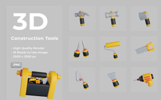 3D Construction Tools Icon