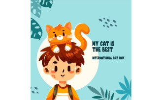 International Cat Day Background Illustration