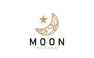 Moon Logo Crescent Star And Moon DesignV2
