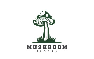 Mushroom Logo Retro Minimalist Design Food VectorV12