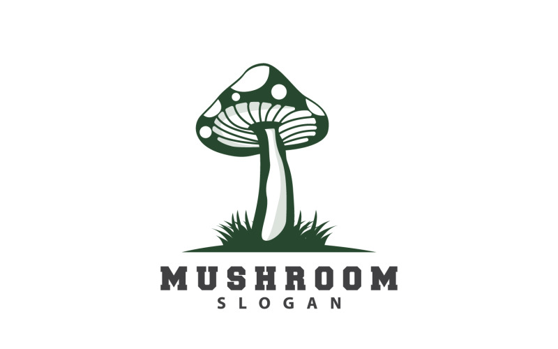 Mushroom Logo Retro Minimalist Design Food VectorV12 Logo Template