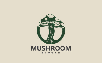 Mushroom Logo Retro Minimalist Design Food VectorV13
