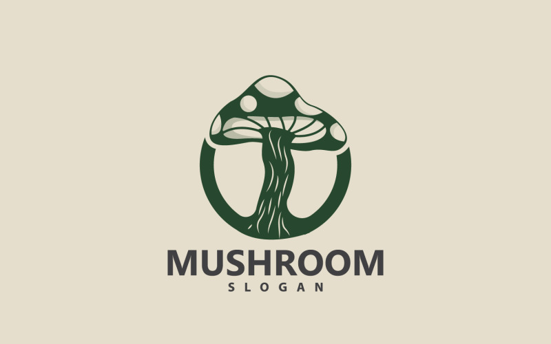 Mushroom Logo Retro Minimalist Design Food VectorV13 Logo Template