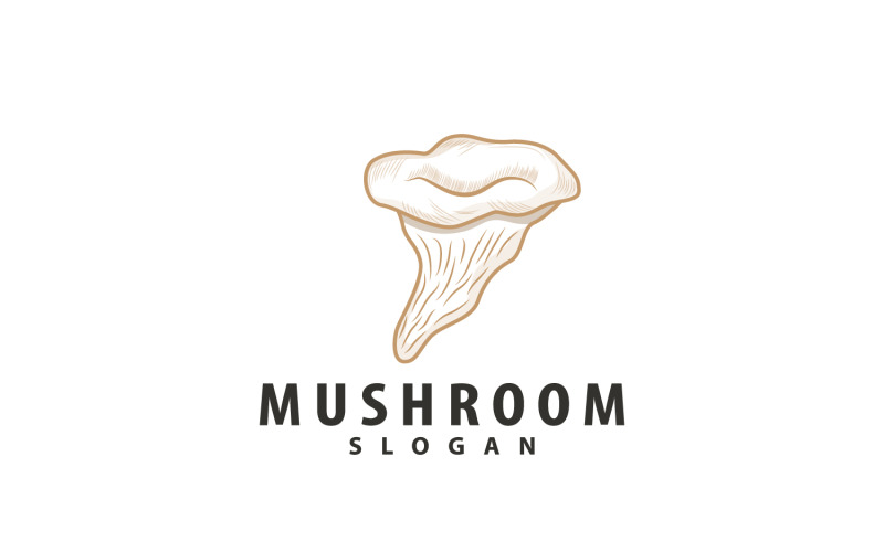 Mushroom Logo Retro Minimalist Design Food VectorV16 Logo Template