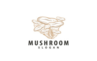 Mushroom Logo Retro Minimalist Design Food VectorV17