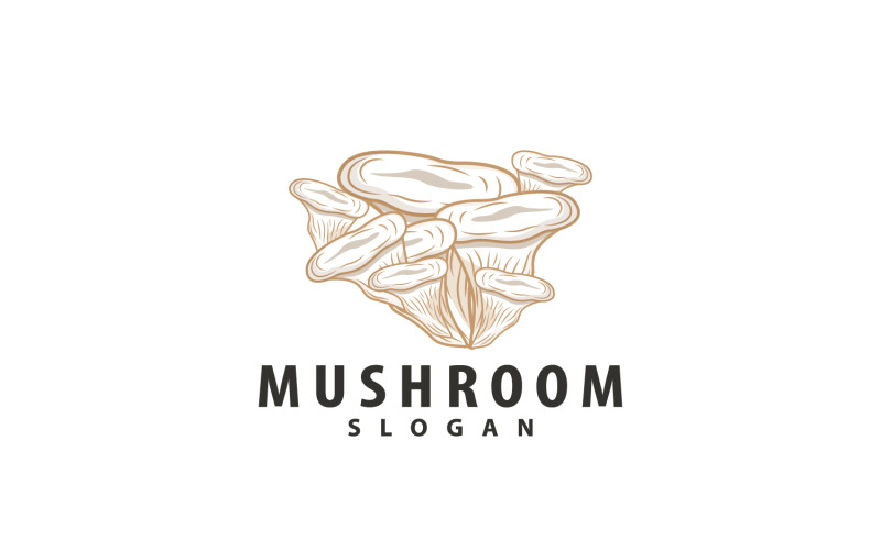 Mushroom Logo Retro Minimalist Design Food VectorV17 Logo Template