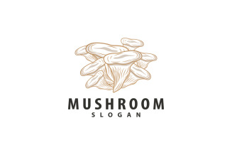Mushroom Logo Retro Minimalist Design Food VectorV18