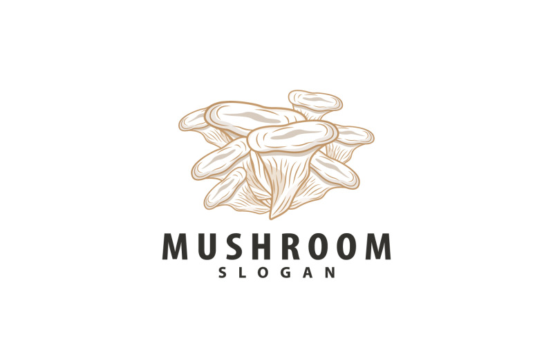 Mushroom Logo Retro Minimalist Design Food VectorV18 Logo Template